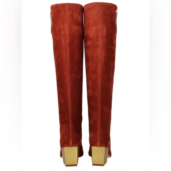 New with box SALVATORE FERRAGAMO Suede Knee High Boots - Picture 5 of 11